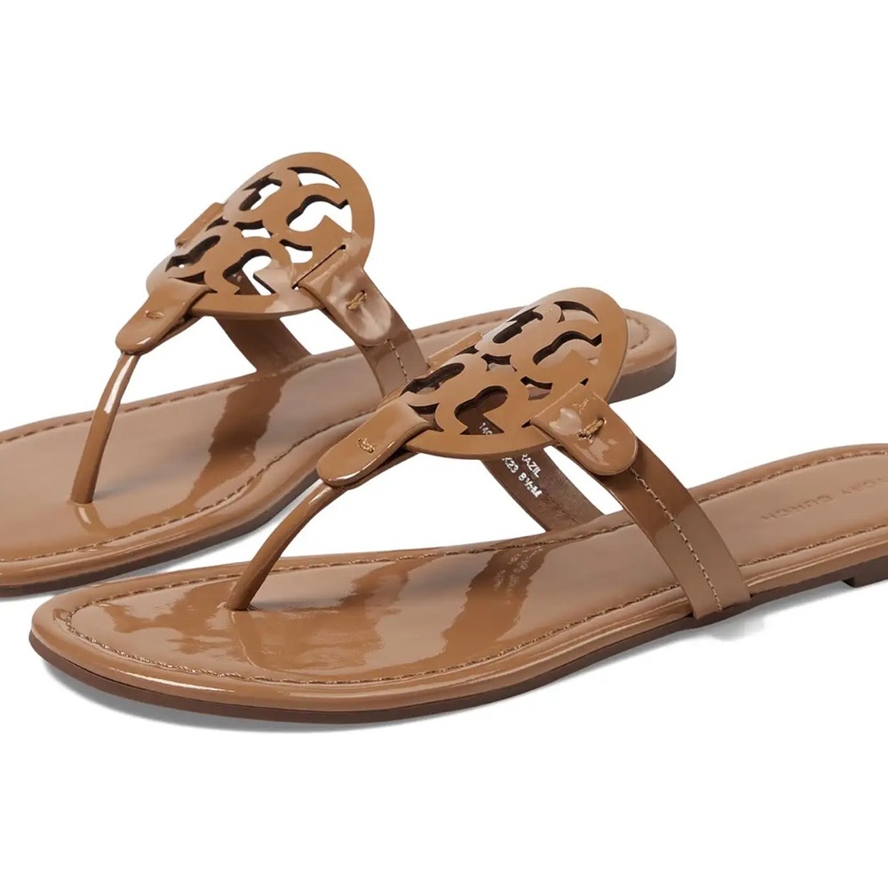 Tory Burch Miller Patent Sandal in Tan